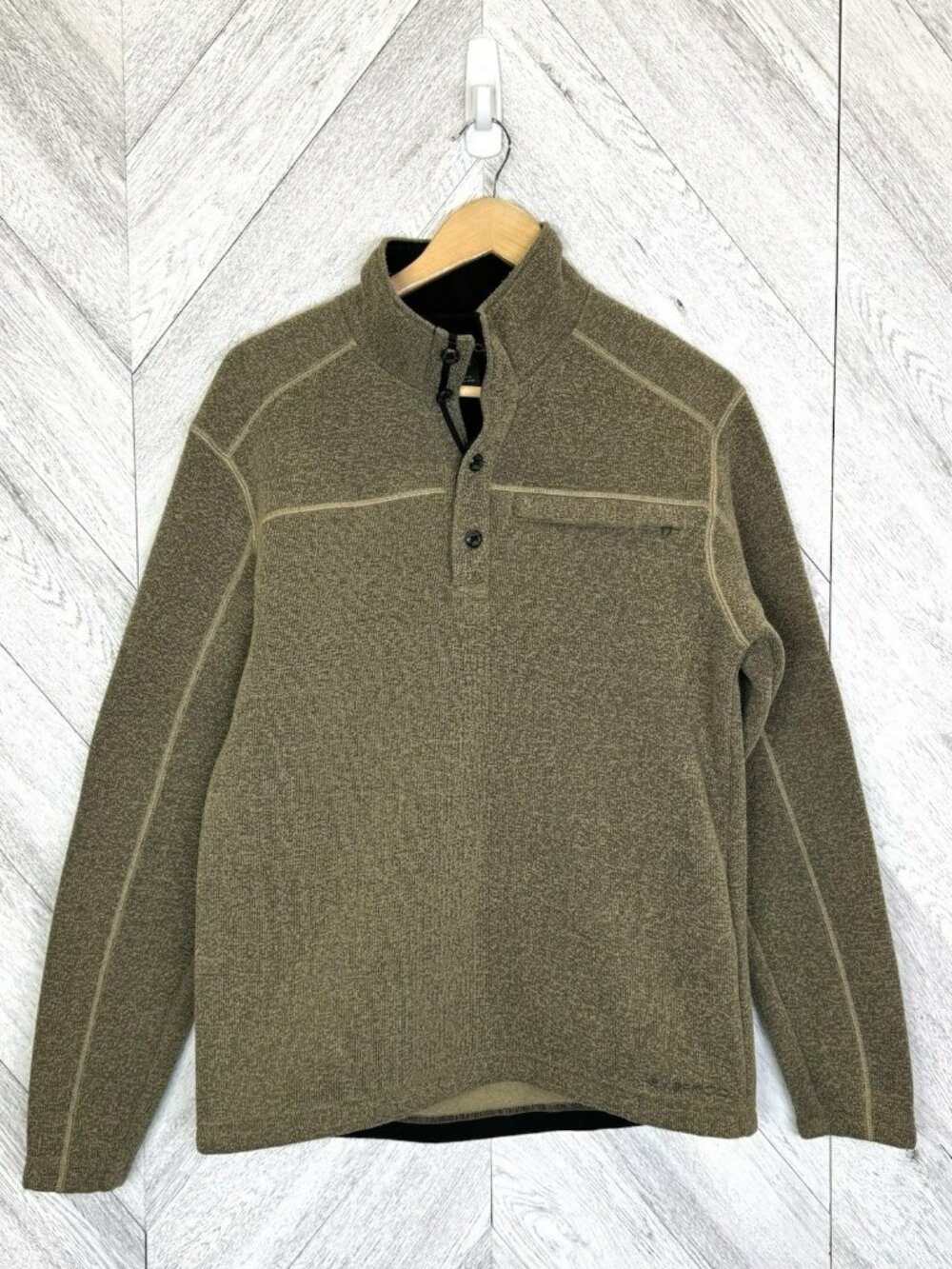 ExOfficio Sweater Fleece Pullover Mens Medium Mock Neck Outdoor Gorpcore Hiking